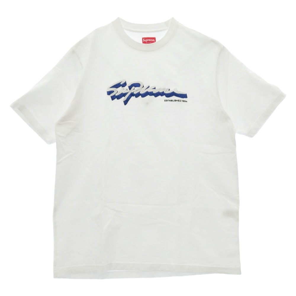 Supreme シュプリーム Tシャツ 22AW Shadow Script S/S Top シャドウスクリプト Tシャツ 半袖カットソー ホワイト系 M【中古】