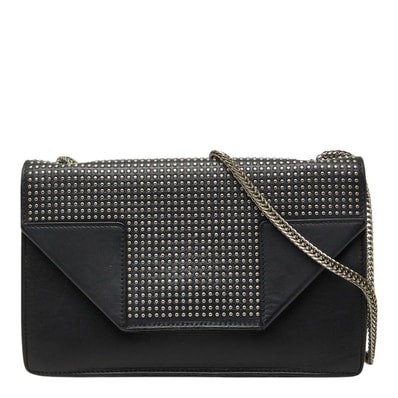 サンローラン ベティ スタッズ チェーンショルダ―バッグ 315681 ブラック レザー レディース SAINT LAURENT 【中古】