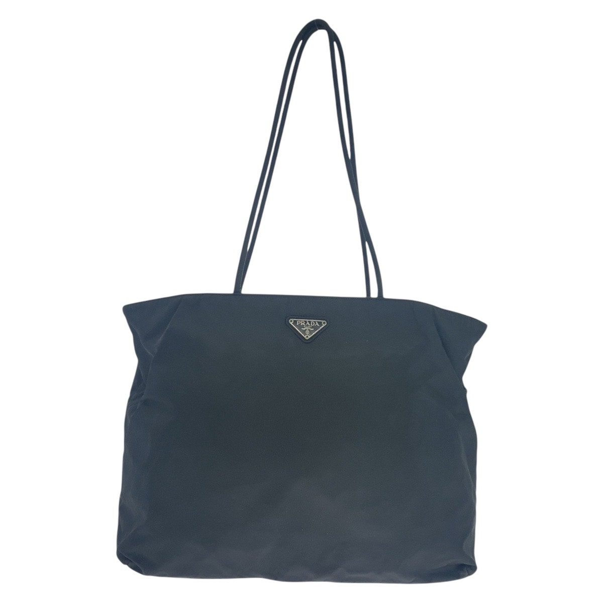 PRADA プラダ テスート 三角ロゴプレート ブラック 黒 シルバー金具 ナイロン ショルダーバッグ トートバッグ 411246 【中古】
