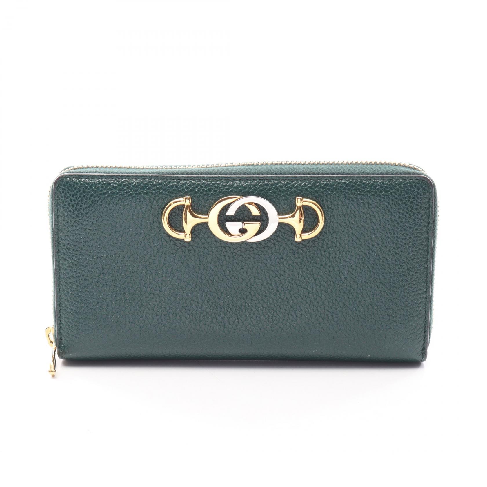 D (傷や汚れあり)】グッチ GUCCI ズゥミ ラウンド長財布 財布 レザー