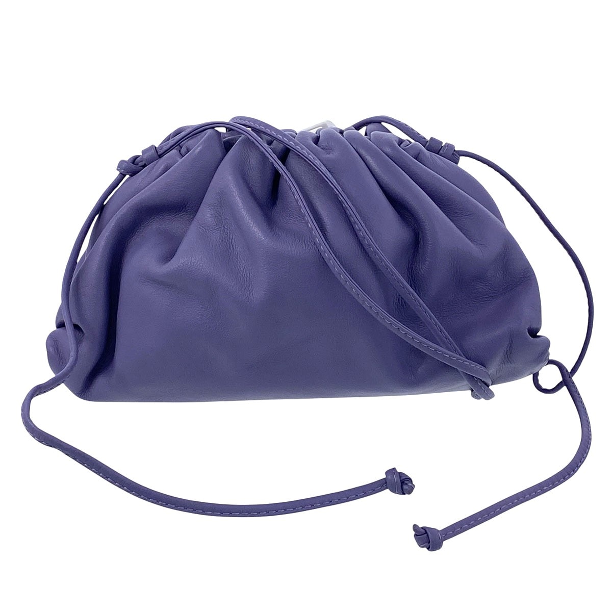 BOTTEGAVENETA ボッテガヴェネタ ミニ ザ・ポーチ ショルダーバッグ 585852 スムースレザー パープル  レディース【中古】