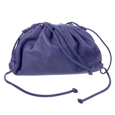 BOTTEGAVENETA ボッテガヴェネタ ミニ ザ・ポーチ ショルダーバッグ 585852 スムースレザー パープル レディース【中古】