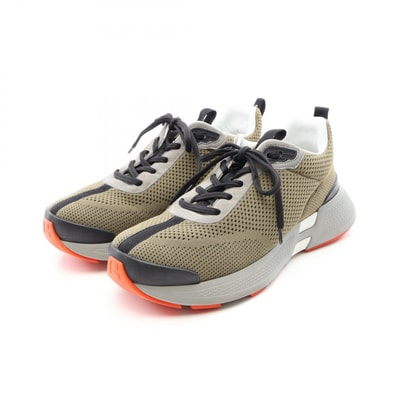 エルメス HERMES ヒーローズ スニーカー 靴 ファブリック スウェード メンズ カーキ系 / グレー系 232985Z 【中古】