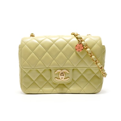 シャネル CHANEL ミニマトラッセ ラムスキン 金具マットゴールド ショルダーバッグ【中古】