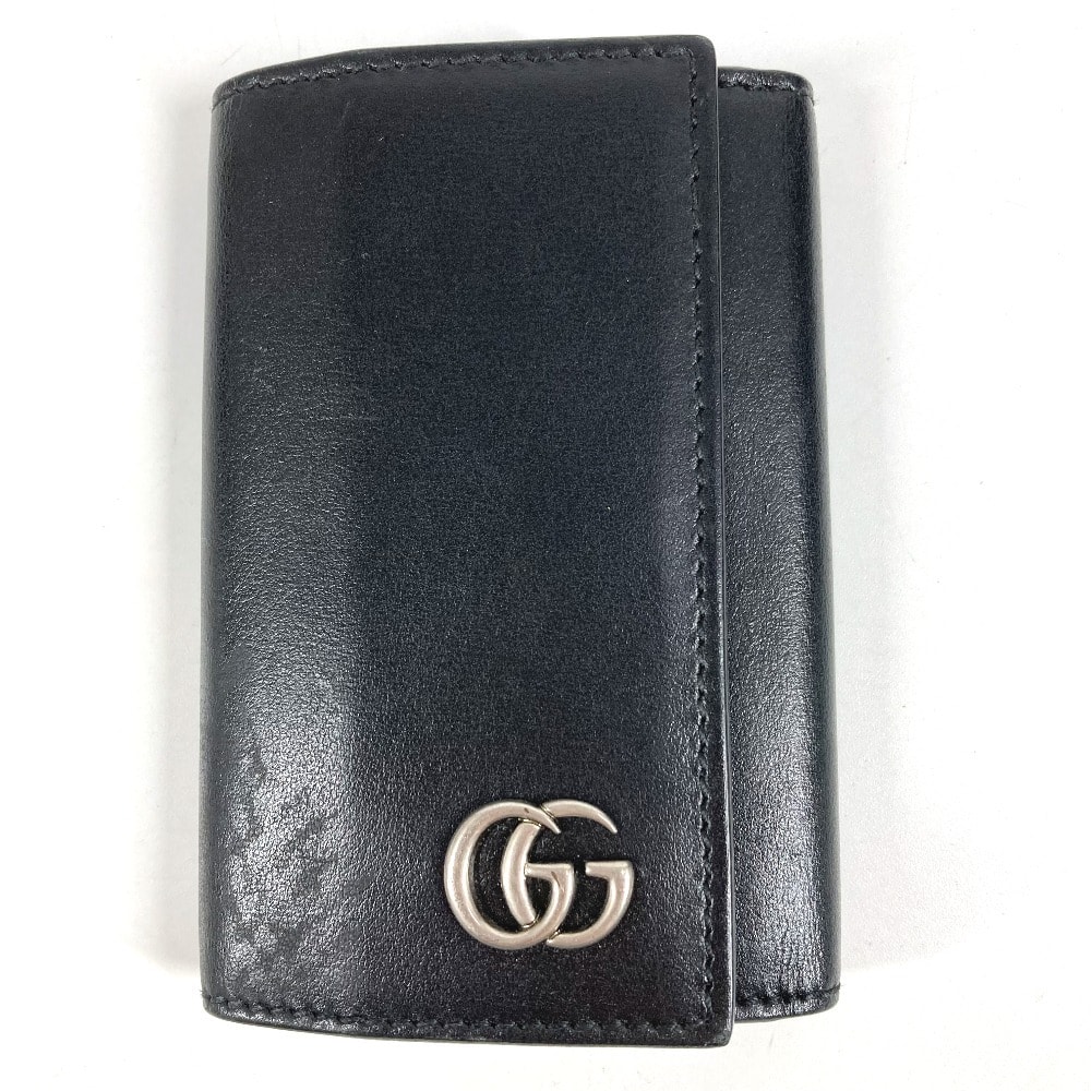 グッチ GUCCI GG ロゴ 6P 435305 GGマーモント キーリング 6ポイント 鍵 キーケース レザー ブラック