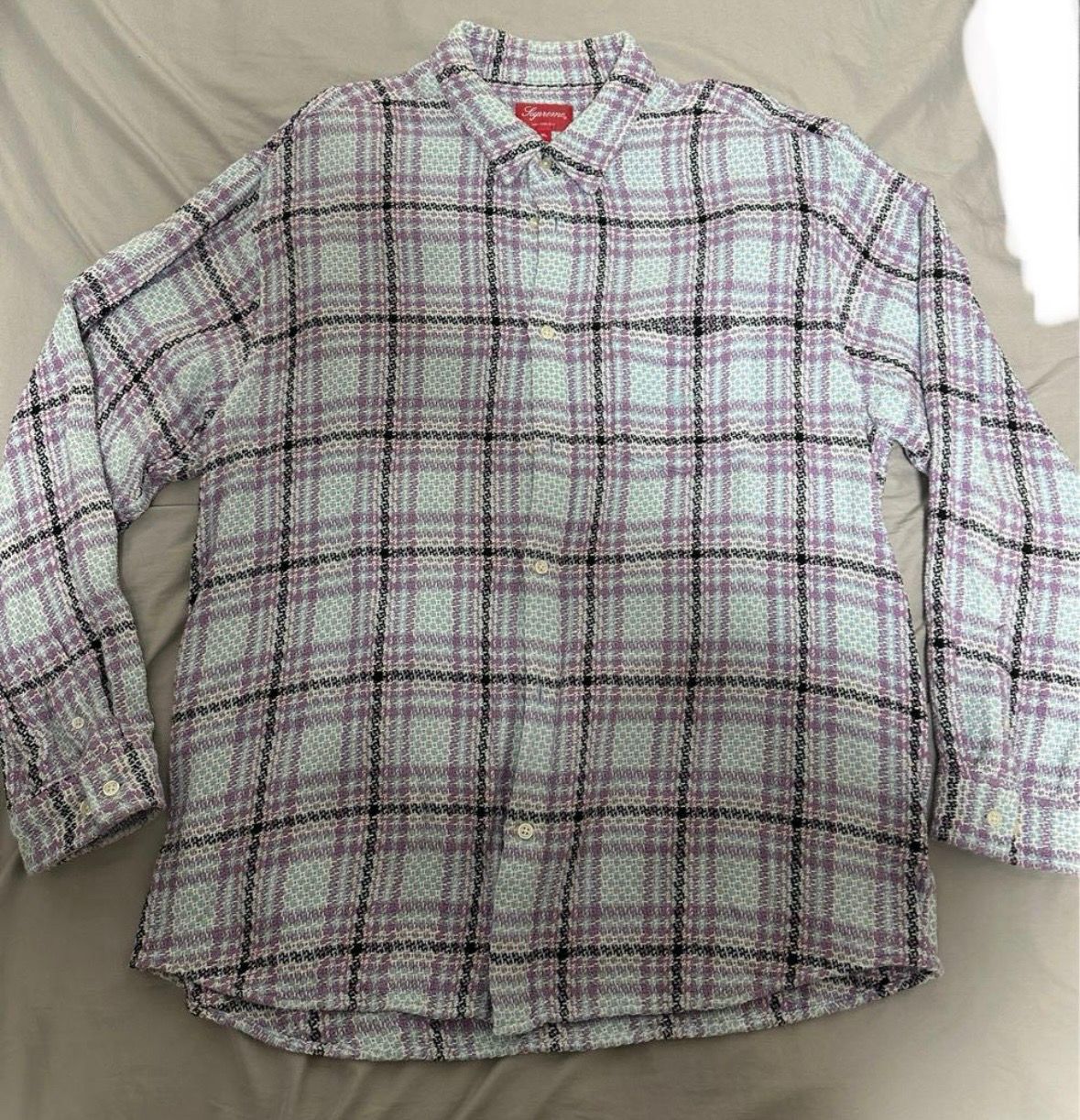Supreme Basket Weave Plaid Shirt "Light Blue"