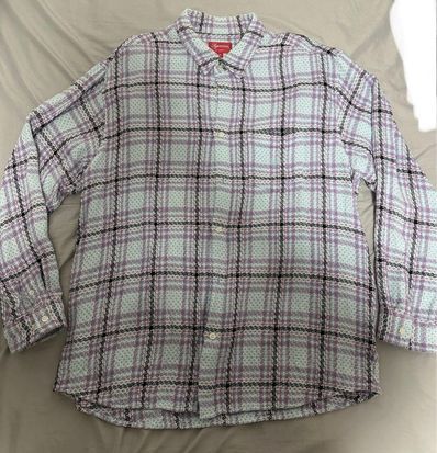 Supreme Basket Weave Plaid Shirt "Light Blue"