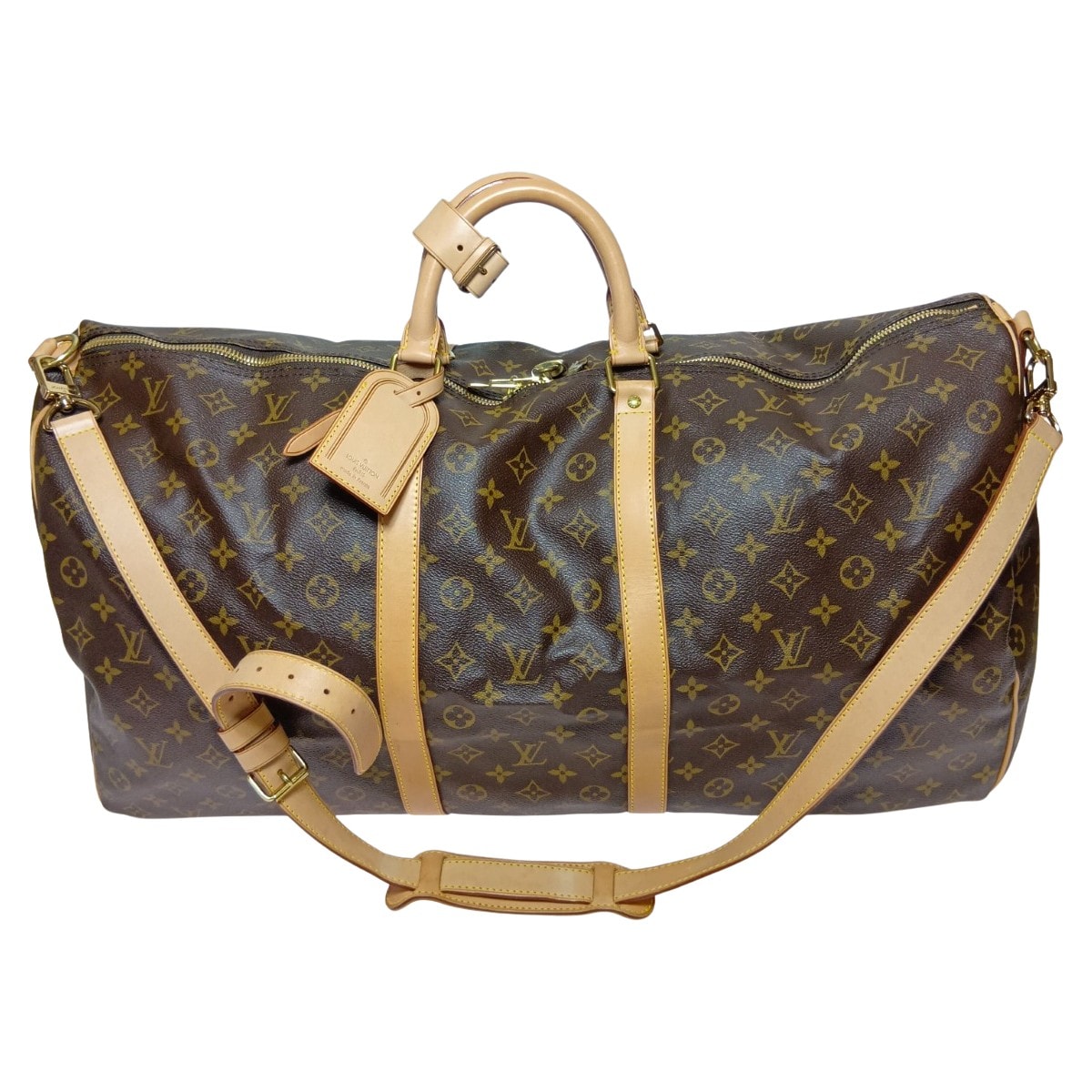 LOUIS VUITTON ルイヴィトン モノグラム キーポル・バンドリエール 60 ボストンバッグ 旅行鞄 M41412 ブラウン