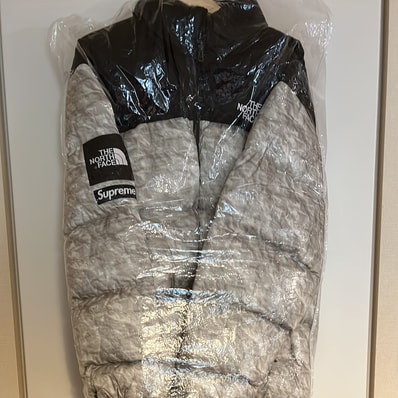 Supreme x The North Face Nuptse Jacket "White Paper Print"