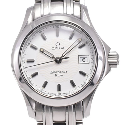 オメガ OMEGA 2581.21 シーマスター 120M デイト クォーツ レディース 良品 腕時計 G#146951