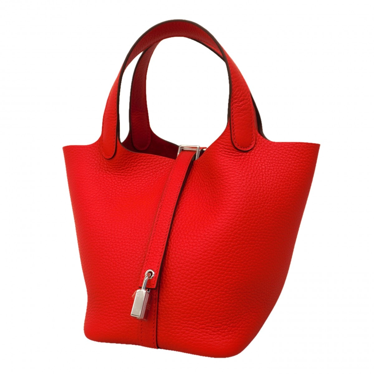 【6ce6255】エルメス ハンドバッグ ピコタンロックPM トリヨンクレマンス ルージュラデュー シルバー金具 K刻印【中古】レディース