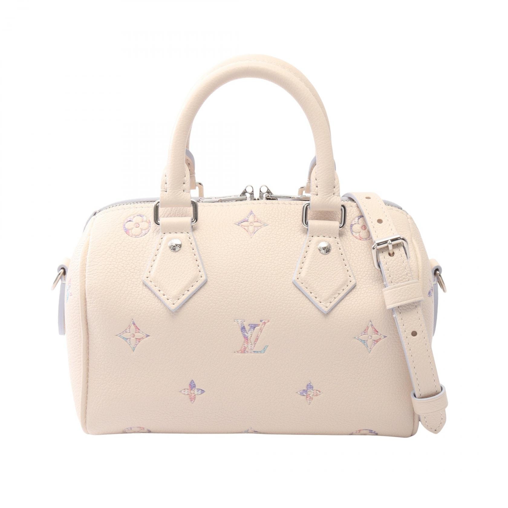 ルイ・ヴィトン LOUIS VUITTON スピーディバンドリエール20 モノグラムアンプラント リンククォーツ 2WAY ハンドバッグ バッグ レザー モノグラム・アンプラント レディース ベージュ系 リンククォーツ M2A099