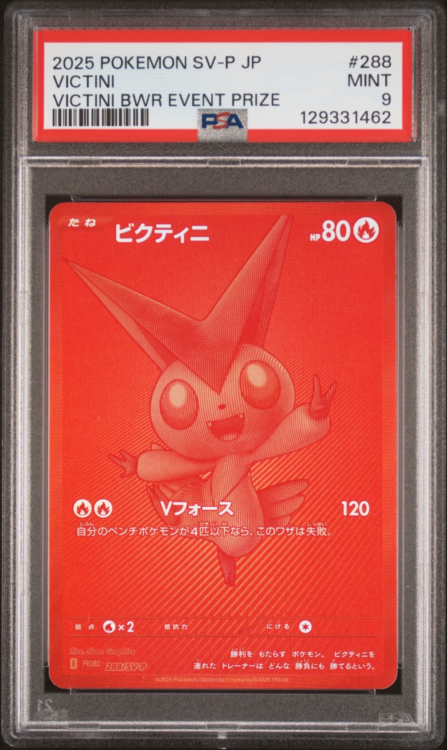 ビクティニ P [SV-P 288](プロモーションカード「ビクティニBWR争奪戦 上位賞 / おうちでブラックボルト・ホワイトフレア デッキ構築戦キャンペーン)