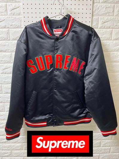 Supreme / Mitchell & Ness® Satin Varsity Jacket "Black"