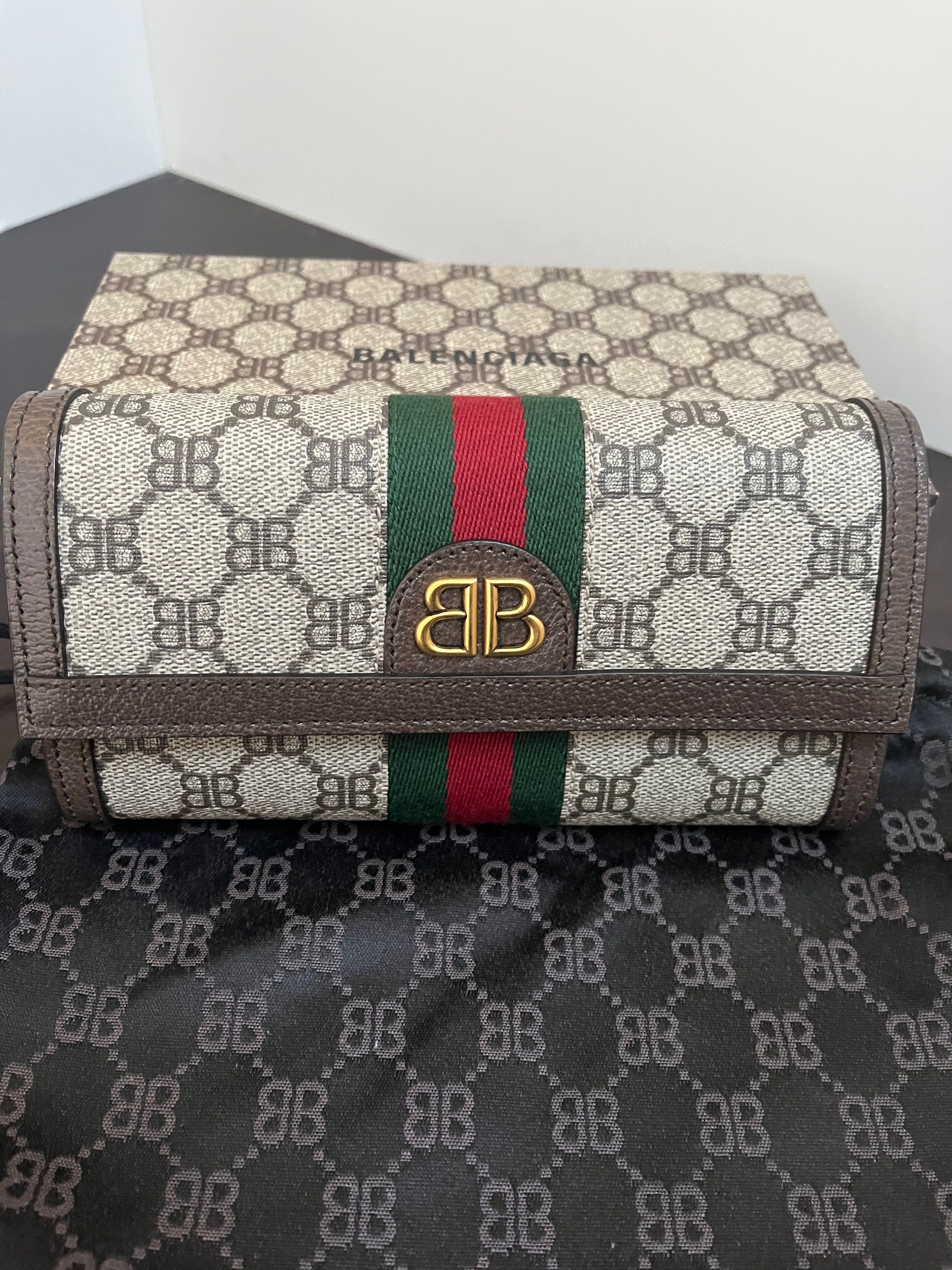 GUCCI x BALENCIAGA The Hacker Continental Wallet Coating Canvas "Beige"