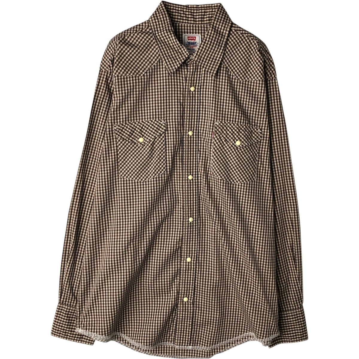 古着 リーバイス Levi's チェック柄 長袖 ウエスタンシャツ メンズL相当/eaa633542