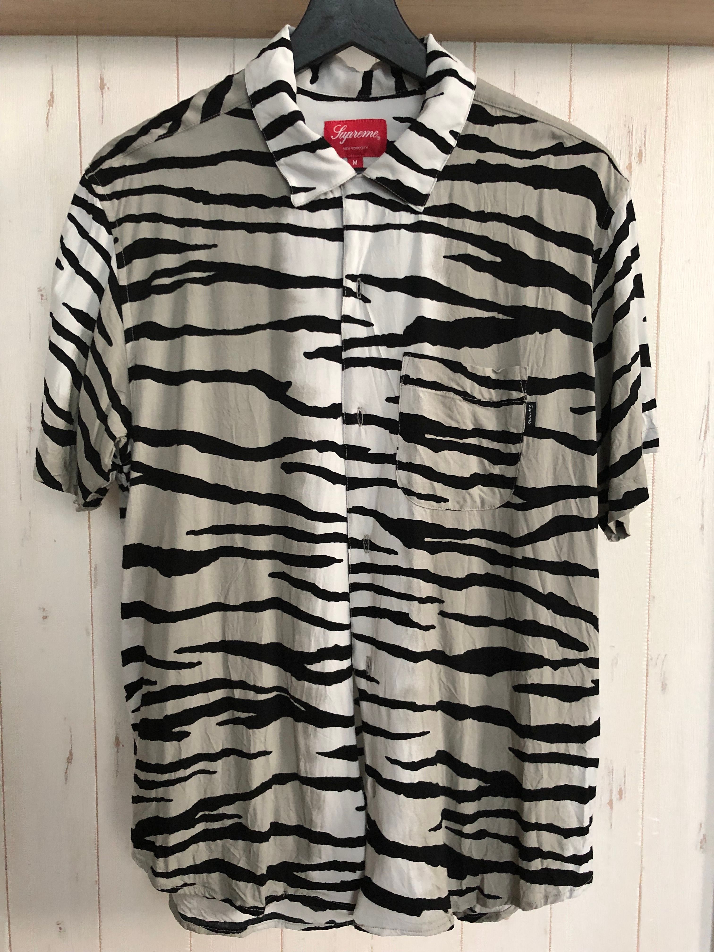 supreme tiger stripe rayon shirts M size