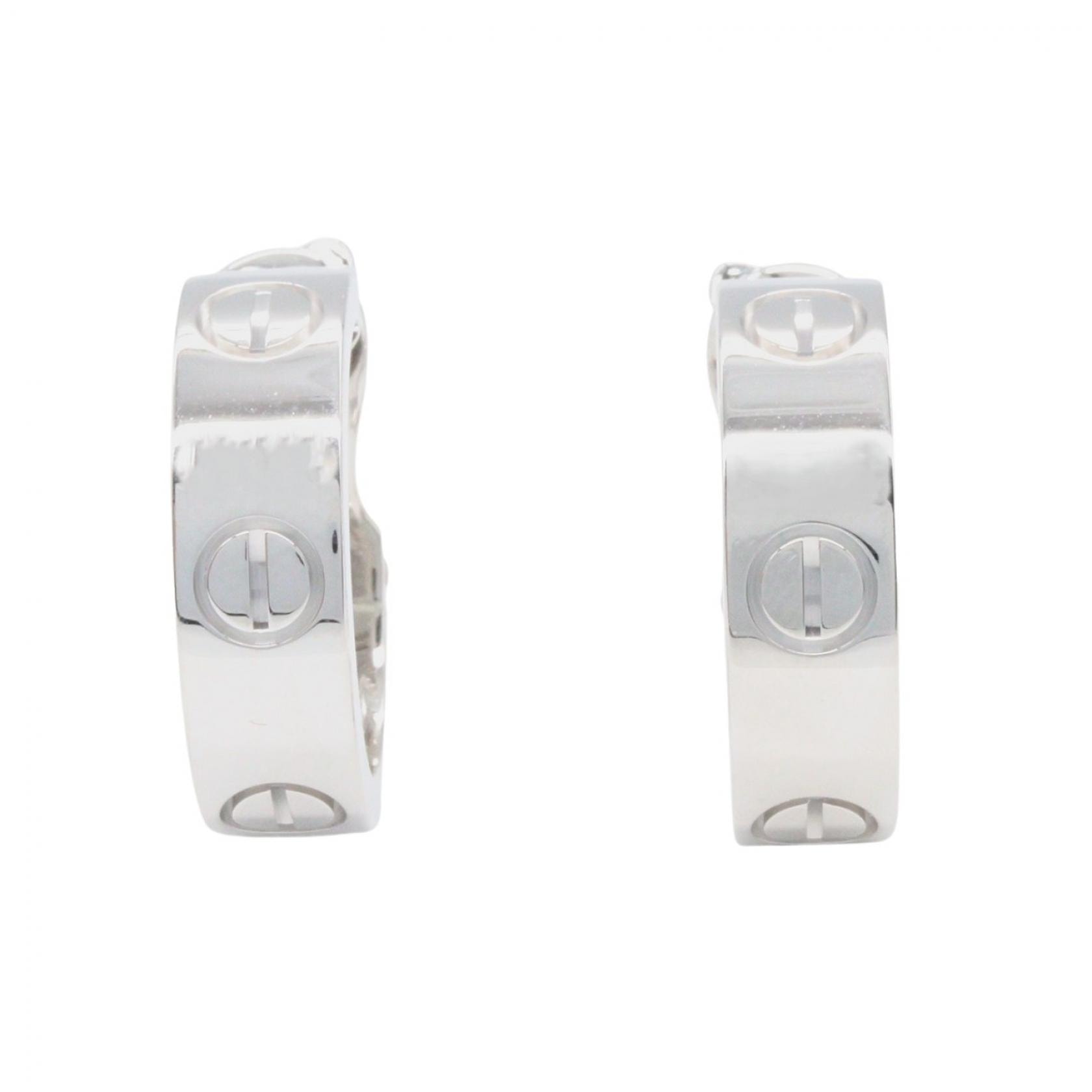 カルティエ CARTIER ラブ ピアス ピアス ジュエリー K18WG(ホワイトゴールド) レディース シルバー系 【中古】