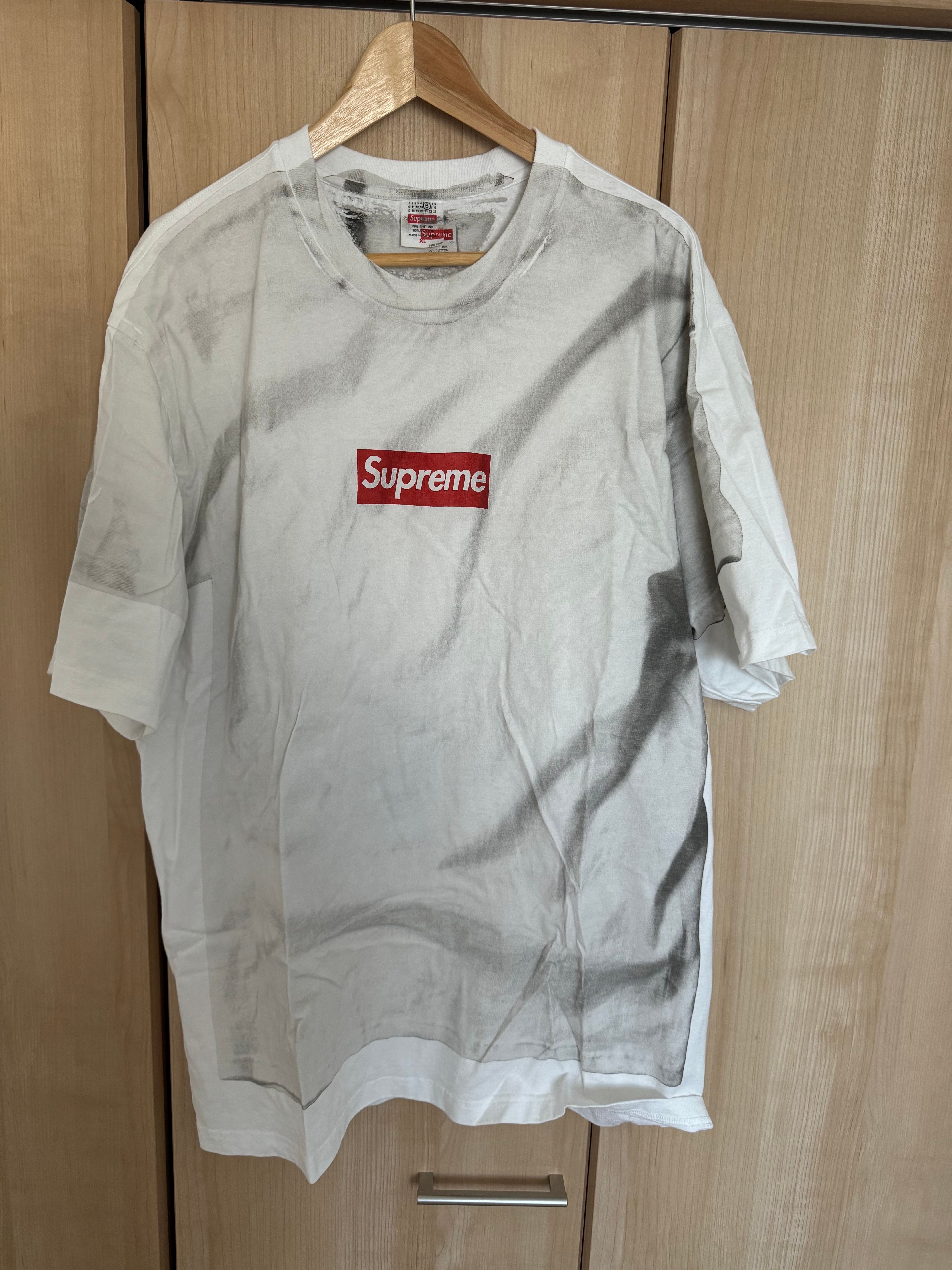 Supreme x MM6 Maison Margiela Box Logo Tee "White"