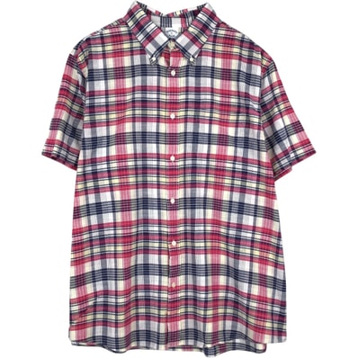 古着 ブルックスブラザーズ Brooks Brothers Est. 1818 REGULAR 半袖 ボタンダウン チェックシャツ/eaa655885