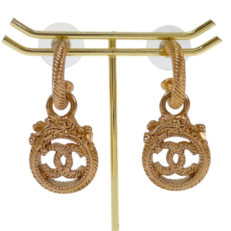 CHANEL ココマーク ツイストフープ ピアス C (やや傷や汚れあり)】シャネル CHANEL ココマーク ロープツイスト