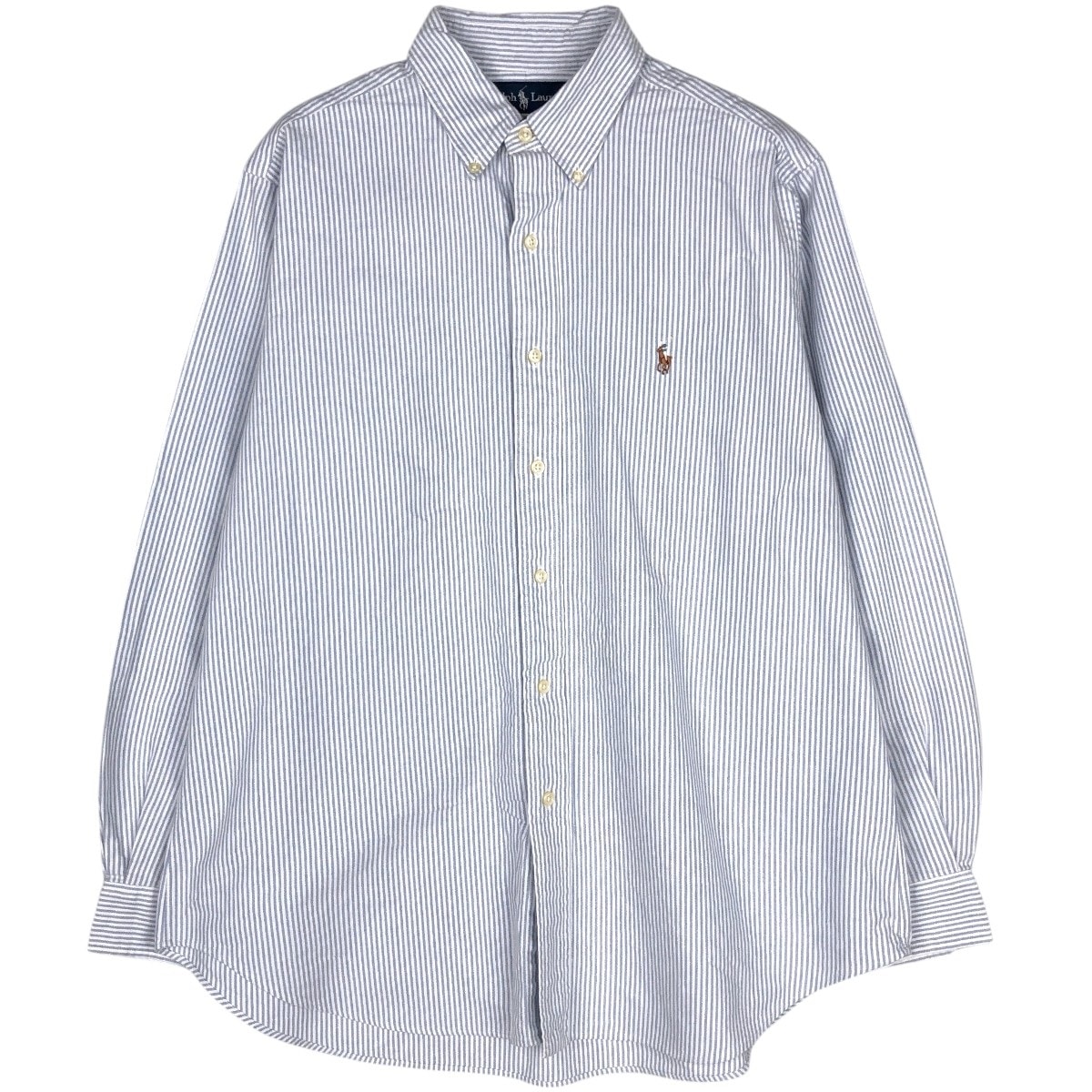 古着 ラルフローレン Ralph Lauren CLASSIC FIT クラシックフィット 長袖 ボタンダウンストライプシャツ メンズL相当/eaa662704