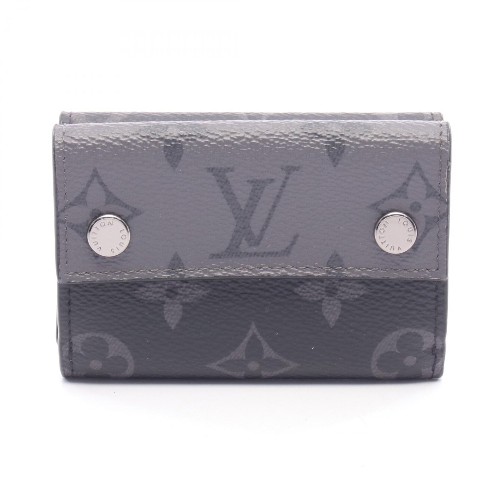 ルイ・ヴィトン LOUIS VUITTON ディスカバリー コンパクト ウォレット 三つ折り財布 財布 キャンバス PVC モノグラム・エクリプスリバース グレー メンズ ブラック系 / グレー系 M45417 【中古】