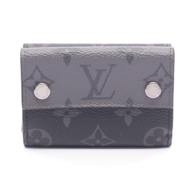 ルイ・ヴィトン LOUIS VUITTON ディスカバリー コンパクト ウォレット 三つ折り財布 財布 キャンバス PVC モノグラム・エクリプスリバース グレー メンズ ブラック系 / グレー系 M45417 【中古】
