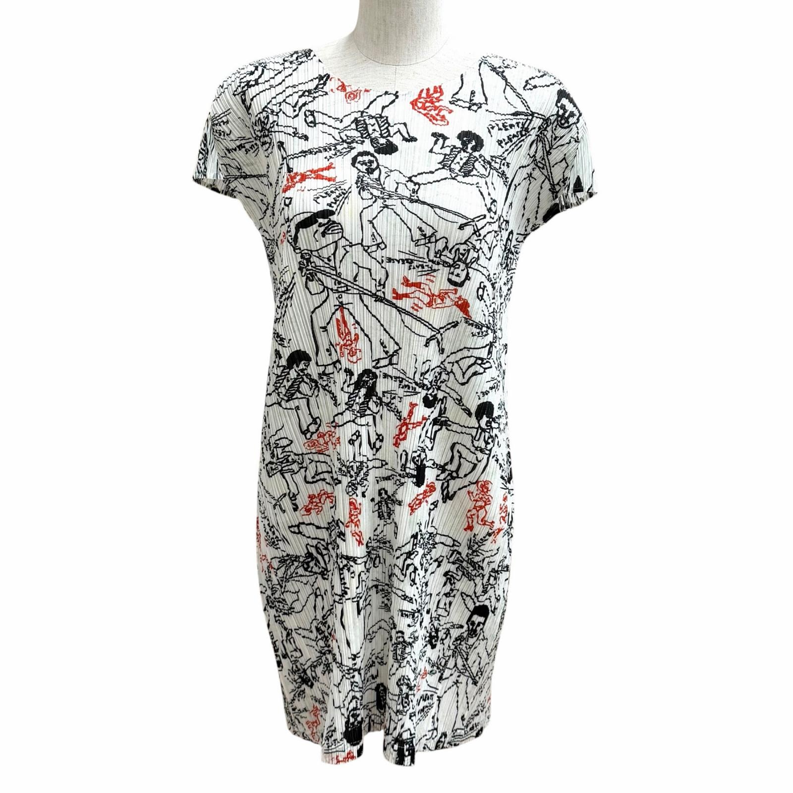 極美品 プリーツプリーズ イッセイミヤケ ワンピース 4 PP33-JT667