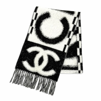 美品 シャネル ココマーク ロゴデザイ マフラー カシミヤ シルク AAA478