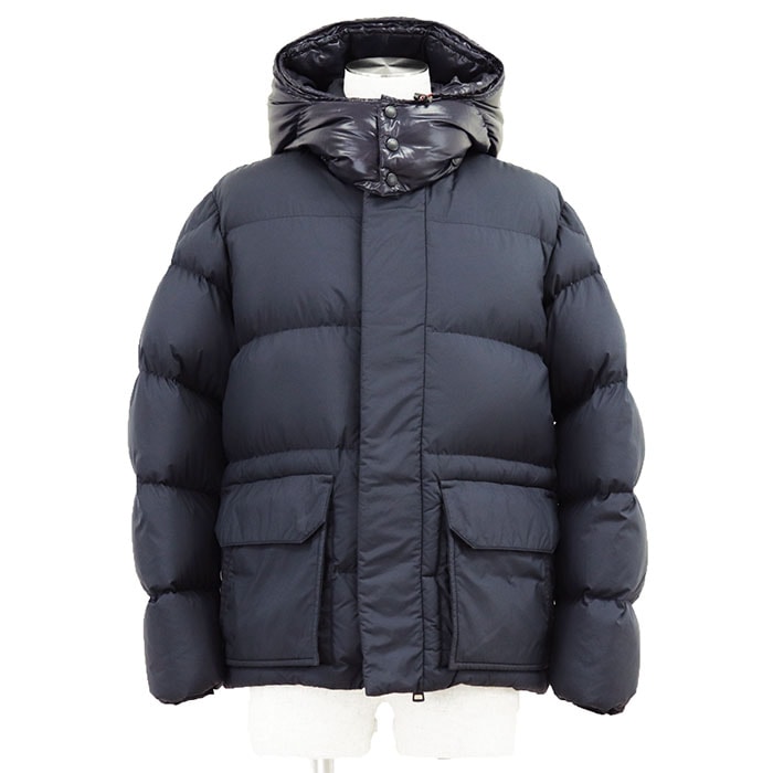 MONCLER モンクレール ダウンジャケット GRACIER サイズ 1 メンズ 2018年製 ロゴ ワッペン マットナイロン トリコロール フード取り外し可 アウター ネイビー 紺 ルーマニア製
