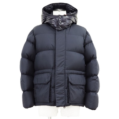 MONCLER モンクレール ダウンジャケット GRACIER サイズ 1 メンズ 2018年製 ロゴ ワッペン マットナイロン トリコロール フード取り外し可 アウター ネイビー 紺 ルーマニア製