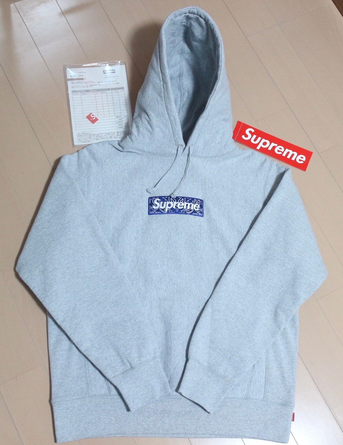 Supreme Bandana Box Logo Hooded Sweatshirt "Grey"