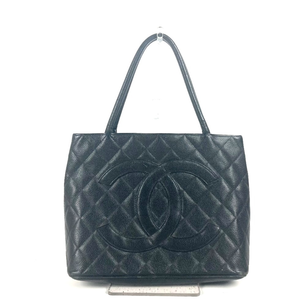 シャネル CHANEL CC ココマーク A01804 復刻トート ショルダーバッグ 肩掛け カバン トートバッグ キャビアスキン ブラック