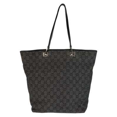 美品 GUCCI グッチ ブラック 黒 シルバー金具 GGキャンバス レザー/ トートバッグ ショルダーバッグ 601894 【中古】