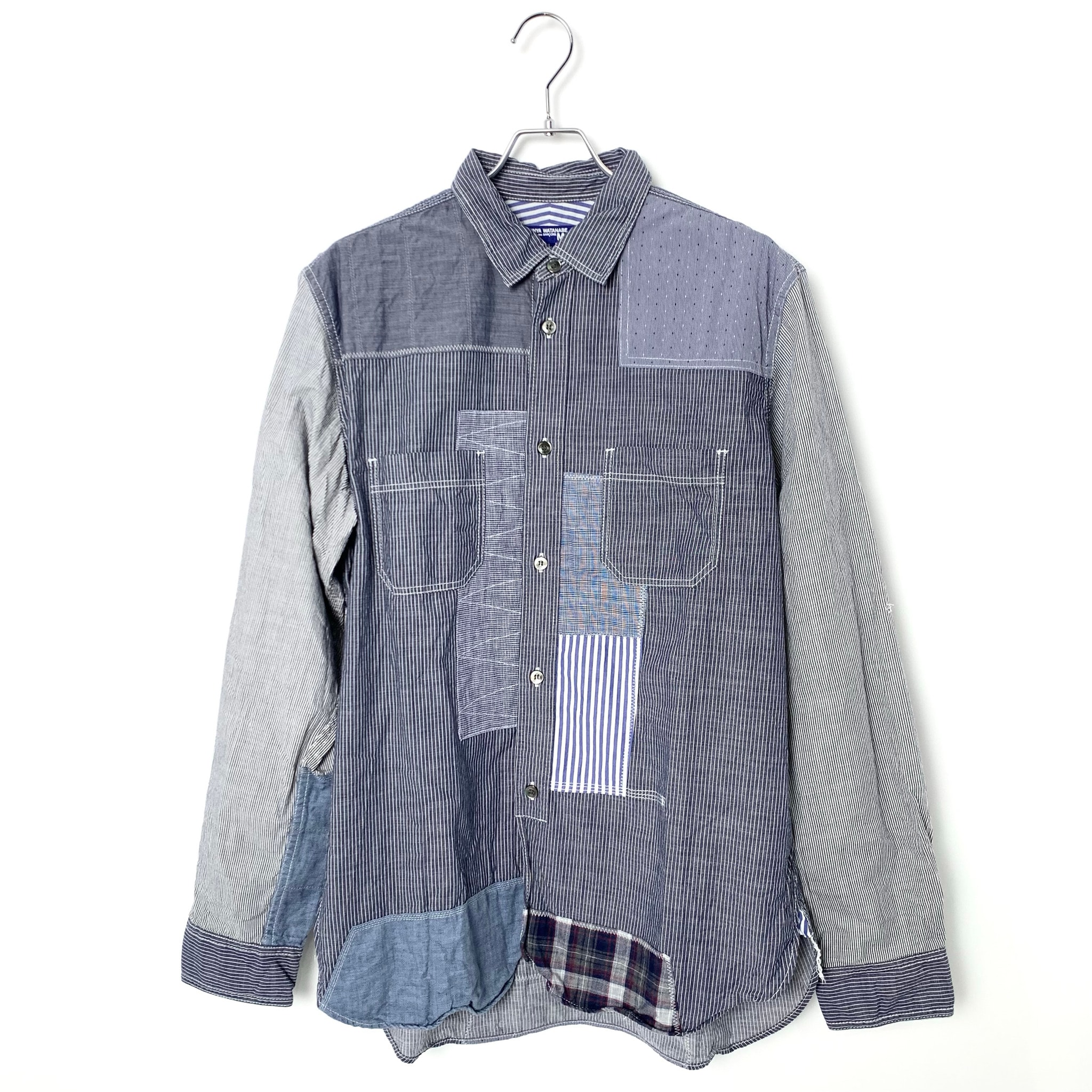 JUNYA WATANABE MAN PATCHWORK L/S SHIRT Blue