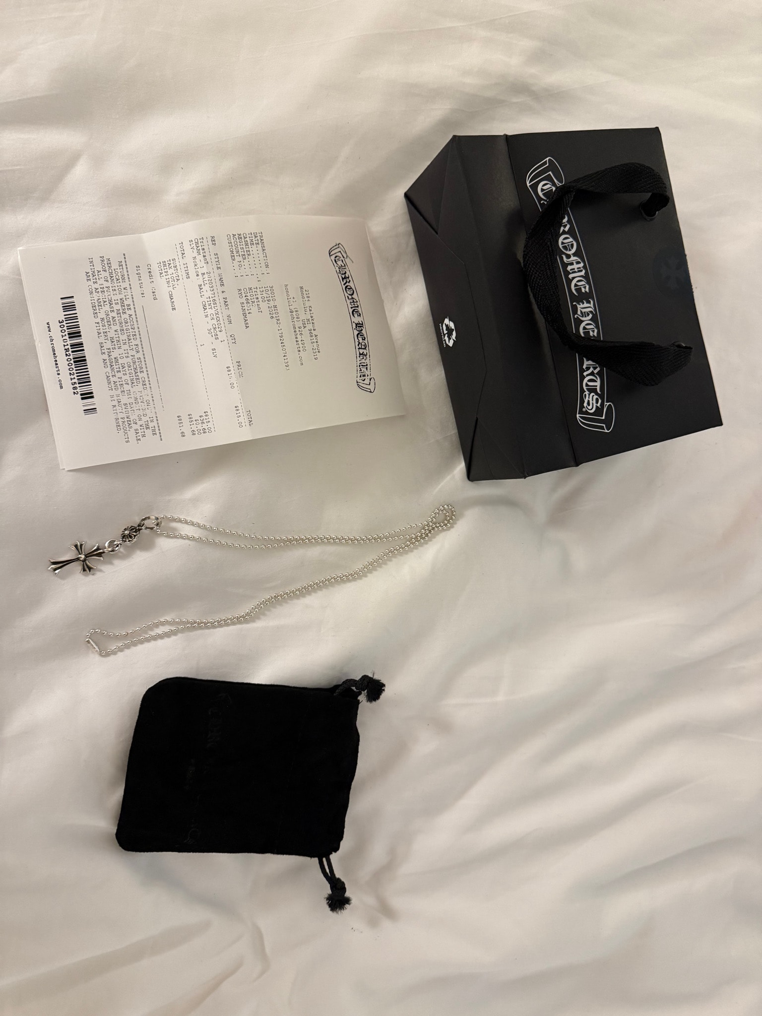 Chrome Hearts 1 Ball Tiny CH Cross Charm "Silver"