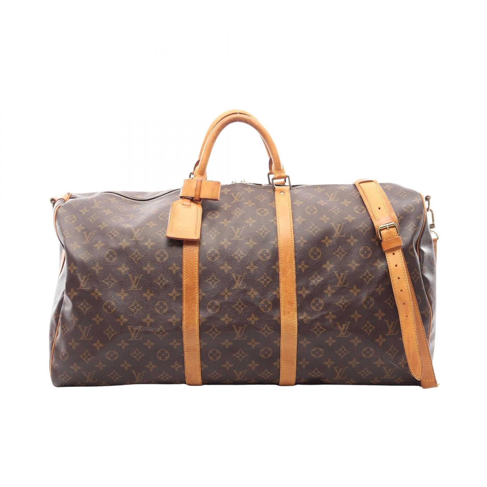 ルイ・ヴィトン LOUIS VUITTON キーポル バンドリエール60 モノグラム 2WAY ボストンバッグ バッグ PVCコーティングキャンバス レザー モノグラム メンズ レディース ブラウン系 M41412 【中古】