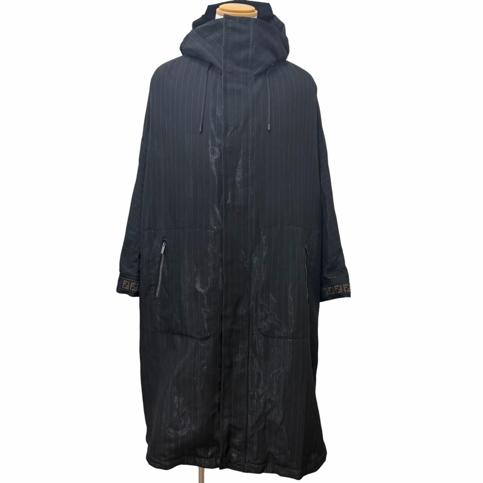 極美品 フェンディ パテッドコート ブラック メンズ 46 FF0312