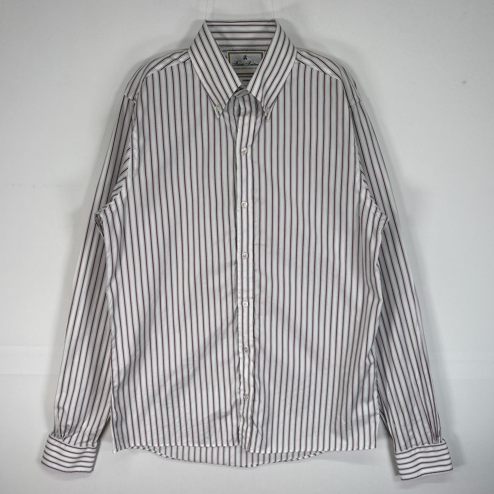 古着 ブルックスブラザーズ Brooks Brothers 長袖シャツ THOMAS MASON MILANO ボタンダウン 55161  ホワイト系 マルチカラー メンズ