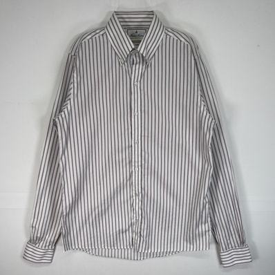 古着 ブルックスブラザーズ Brooks Brothers 長袖シャツ THOMAS MASON MILANO ボタンダウン 55161 ホワイト系 マルチカラー メンズ