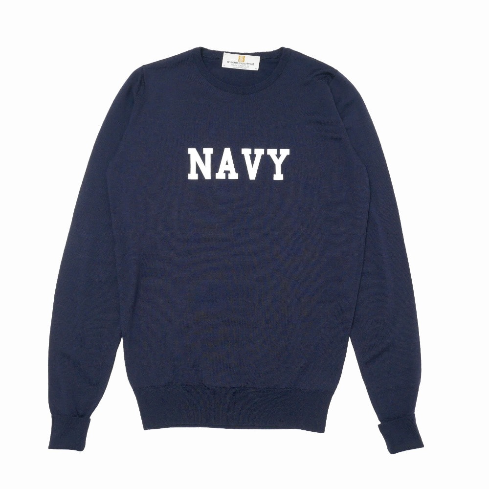■美品■uniform experiment × JOHN SMEDLEY ユニフォームエクスペリメント × ジョンスメドレー ニット サイズ1 クルーネック セーター イギリス製 ブランド古着【中古】20260716/RB0134