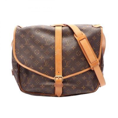 ルイ・ヴィトン LOUIS VUITTON ソミュール35 モノグラム ショルダーバッグ バッグ PVCコーティングキャンバス レザー レディース ブラウン系 M42254 【中古】