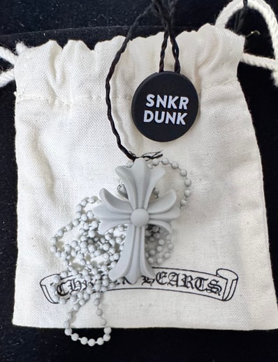 Chrome Hearts Raverth Small CH Cross Silicon Necklace "Grey"