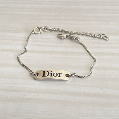 Dior Logo Plate Bracelet "Silver"
