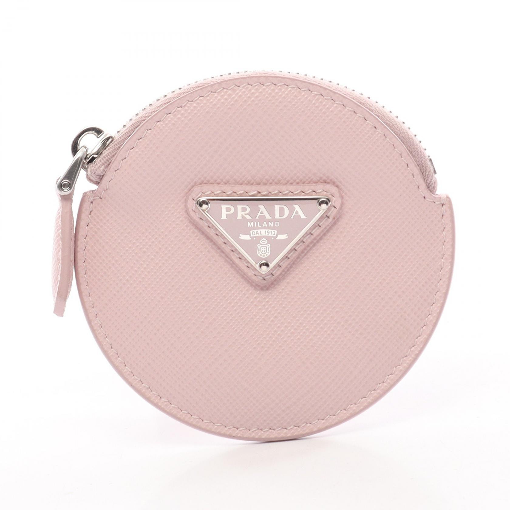 プラダ PRADA ラウンド コインケース 財布 サフィアーノレザー レディース ピンク系 【中古】