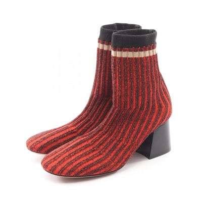セリーヌ CELINE バレリーナ ソックス アンクル ブーツ 靴 ファブリック レディース レッド系 / ブラック系 / ベージュ系 【中古】