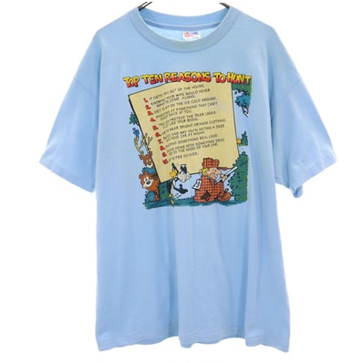 Hanes ヘインズ 90s USA製 半袖 シングルステッチ Tシャツ XL 水色系 オールド ヴィンテージ