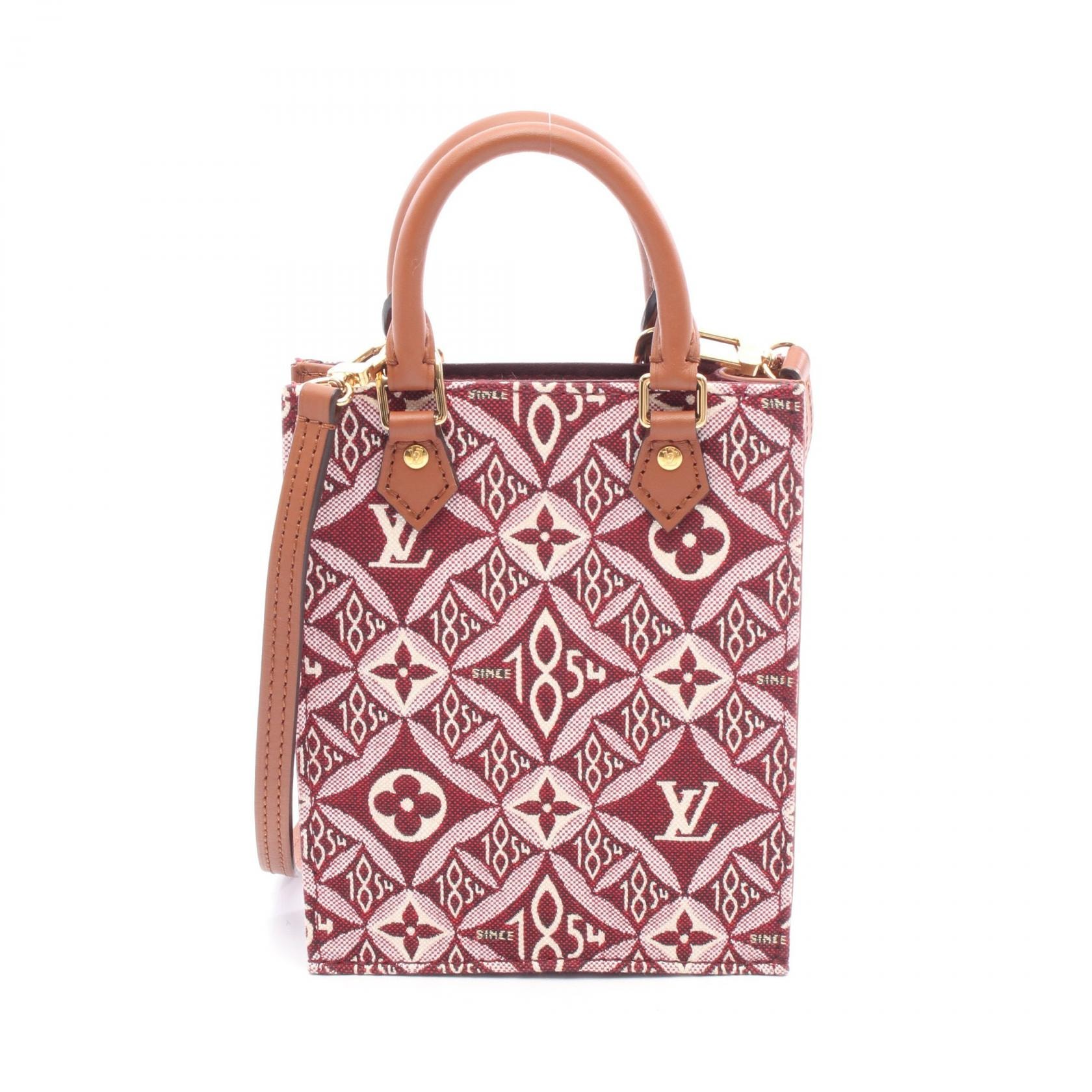 ルイ・ヴィトン LOUIS VUITTON プティット サックプラ モノグラムジャカード Since 1854 ハンドバッグ バッグ キャンバス レザー モノグラム・ジャガード ボルドー レディース ボルドー系 / ブラウン系 M69846 【中古】