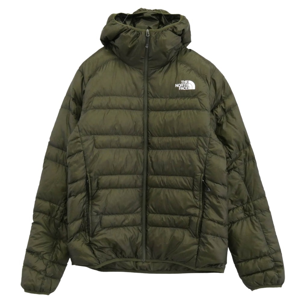 THE NORTH FACE ノースフェイス ダウンジャケット ND42333R Light Heat Hoodie ライトヒート フーディー ダウン ジャケット カーキ系 S【中古】